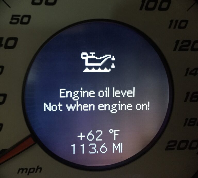 Engine Oil Level Not When Engine on